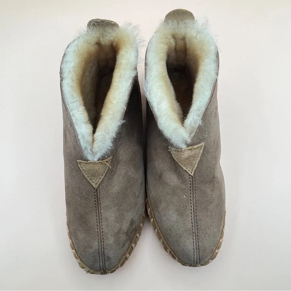 L.L. Bean Brown Suede Slippers with Cream Lining - Picture 7 of 11